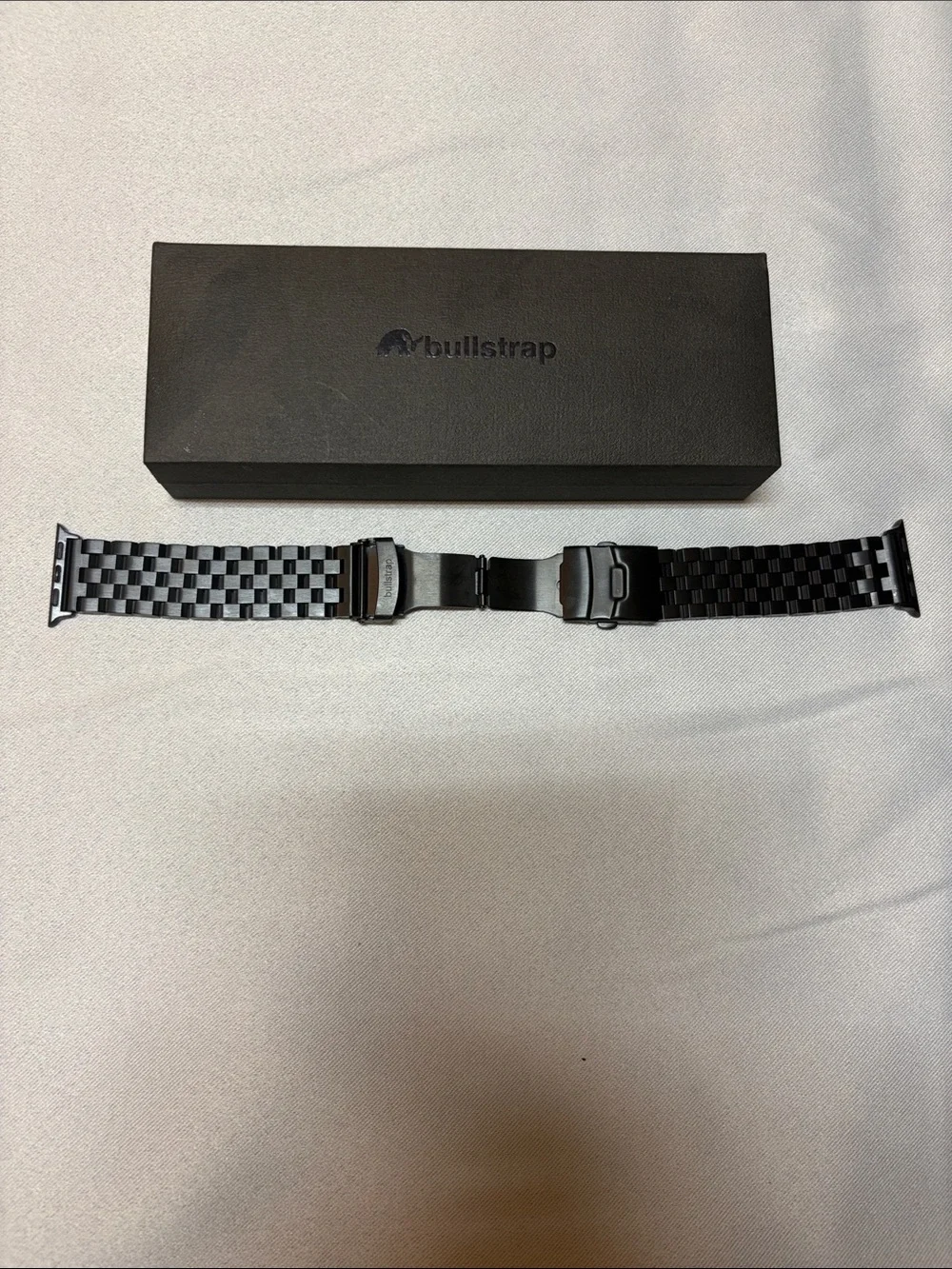 Bull strap Men’s Black Stainless Steel Smartwatch with Metal Link Band NWOT